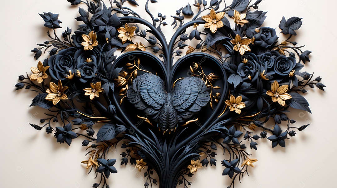 Coração sobre fundo isolado com formato difente.