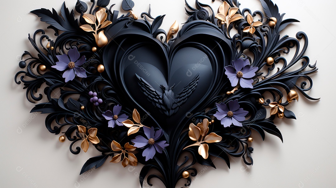 Coração sobre fundo isolado com formato difente.