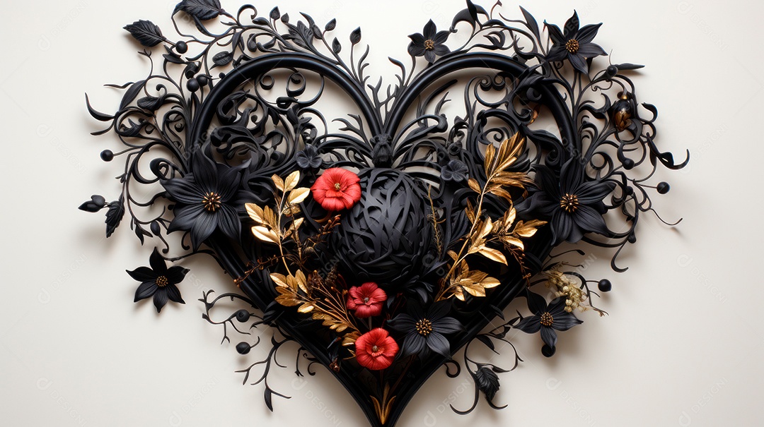 Coração sobre fundo isolado com formato difente.