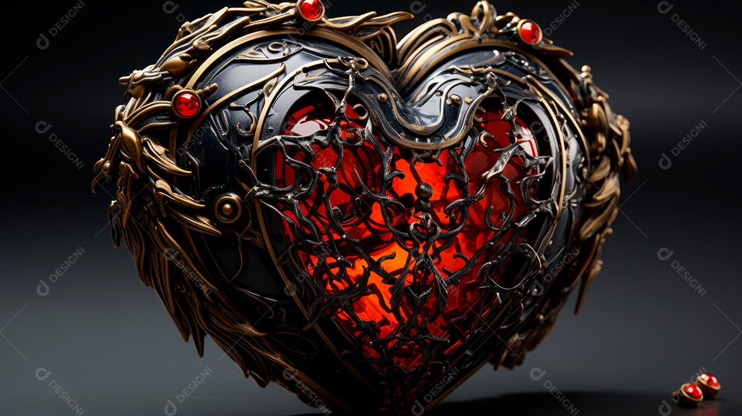 Coração sobre fundo isolado com formato difente.