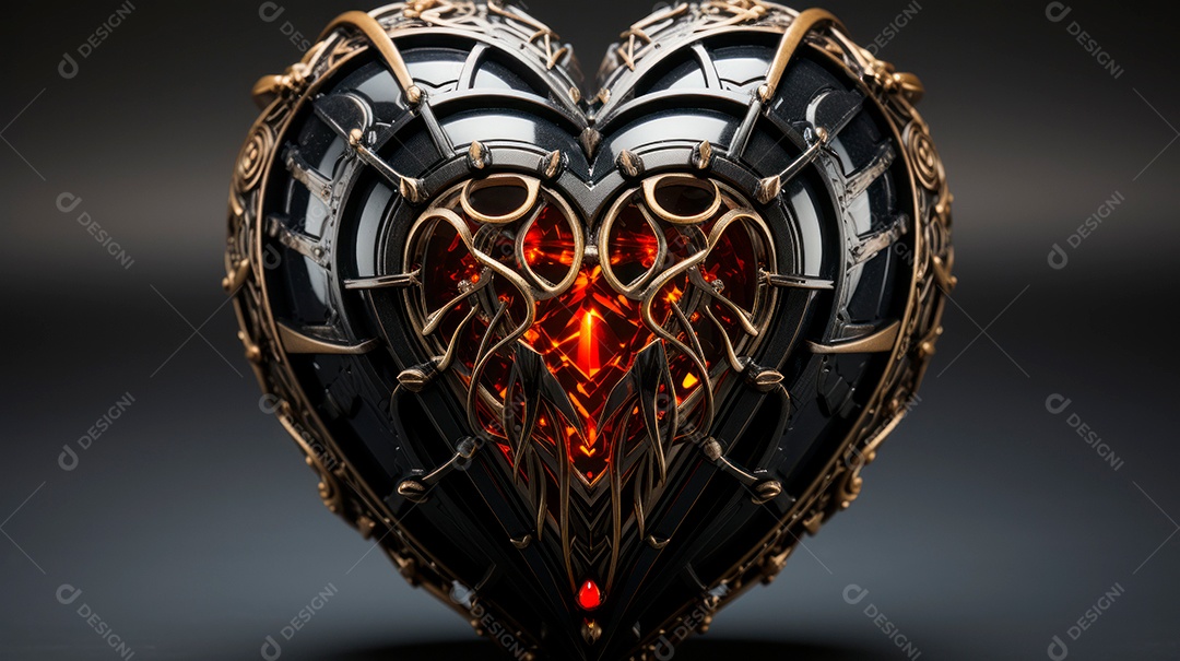 Coração sobre fundo isolado com formato difente.