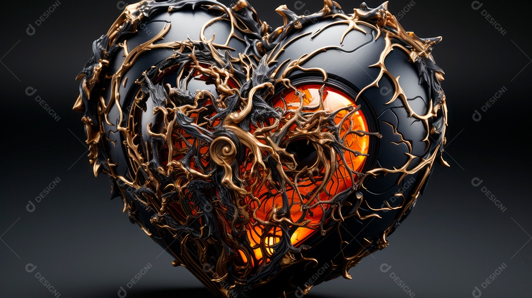 Coração sobre fundo isolado com formato difente.