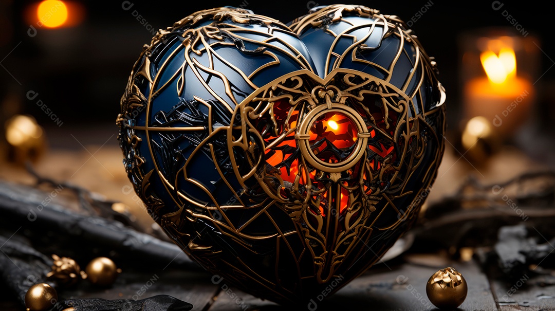 Coração sobre fundo isolado com formato difente.