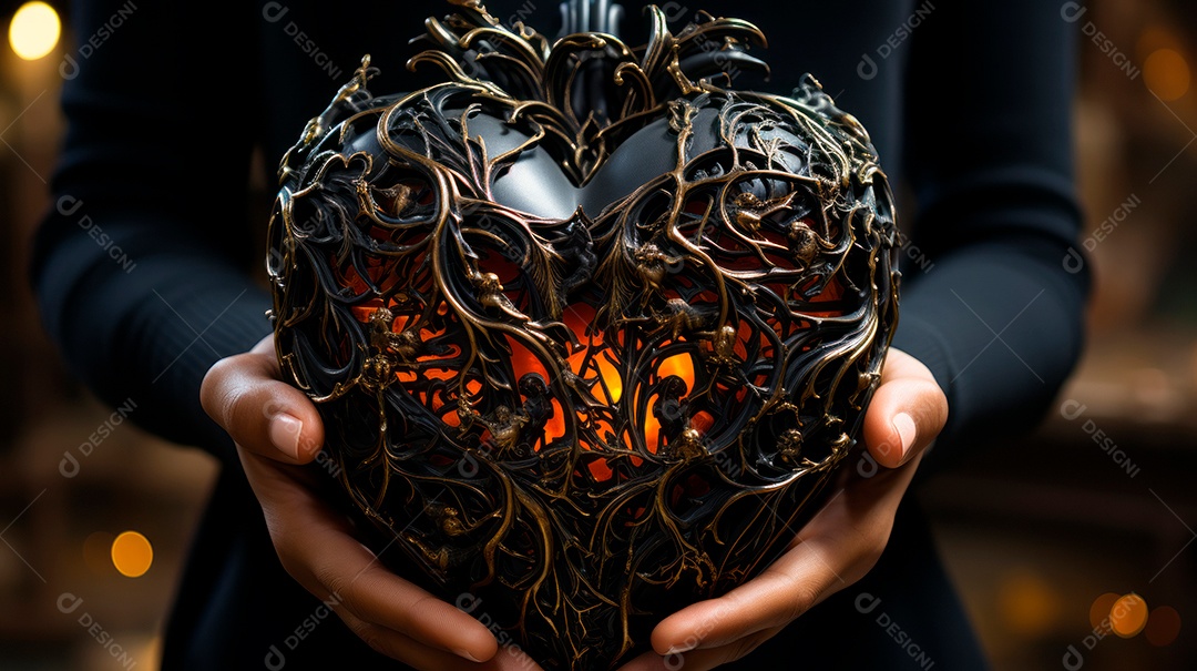 Coração sobre fundo isolado com formato difente.