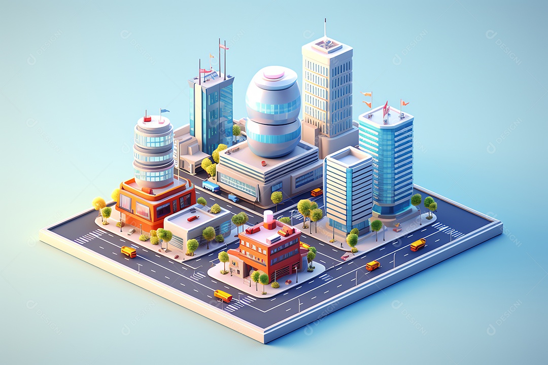 Exterior do moderno escritório da cidade de construção estilo mínimo isométrico, arquitetura empresarial