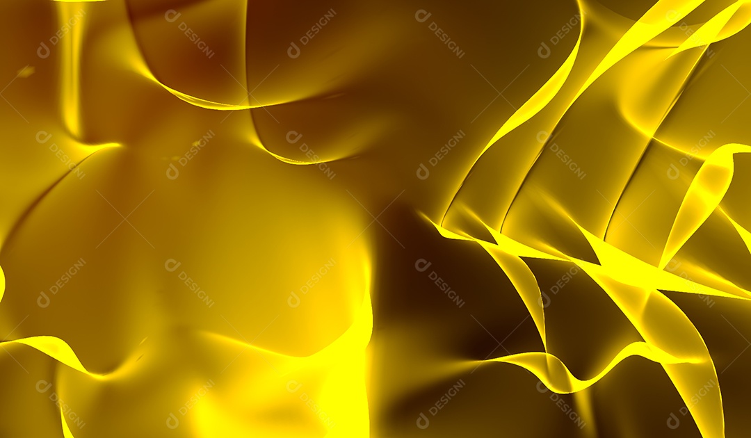 Partículas de luz amarela de tecnologia digital abstrata em fundo amarelo
