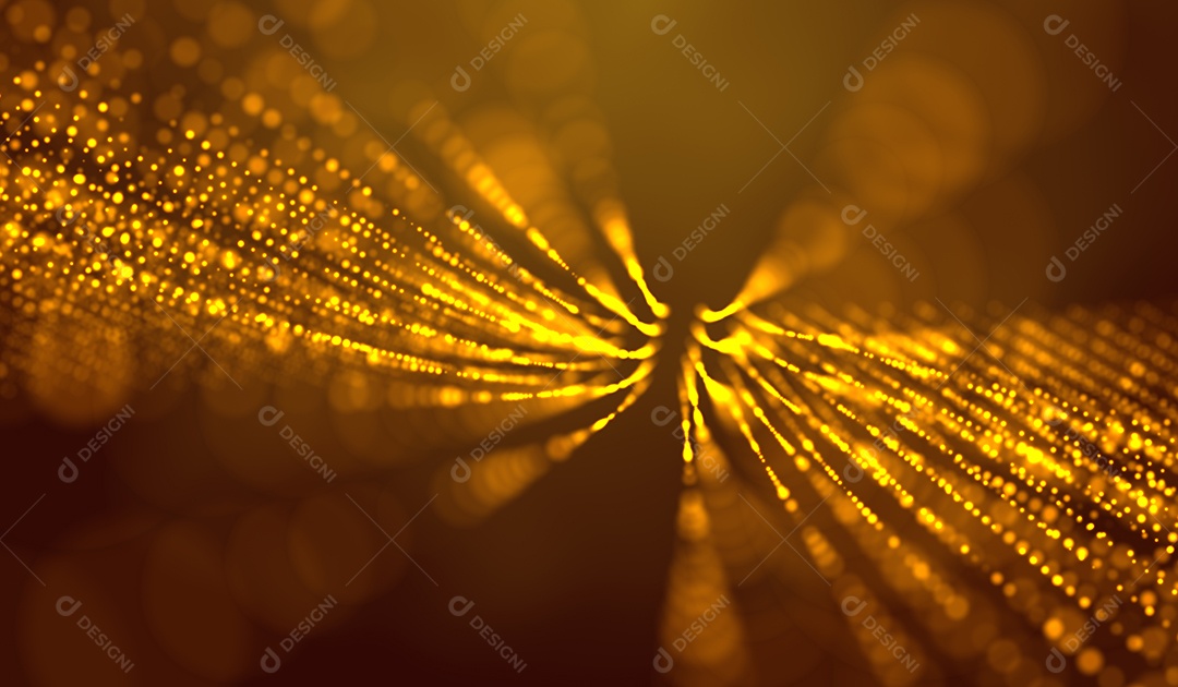 Tecnologia digital de DNA abstrata partículas de luz alaranjado em fundo