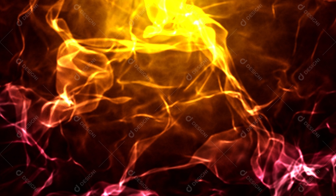 Luz laranja de tecnologia digital abstrata em fundo gradiente vermelho