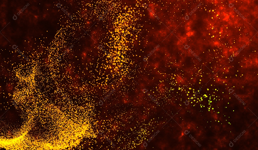 Faíscas laranja ardentes surgem do fogo partículas de fogo em fundo gradiente vermelho