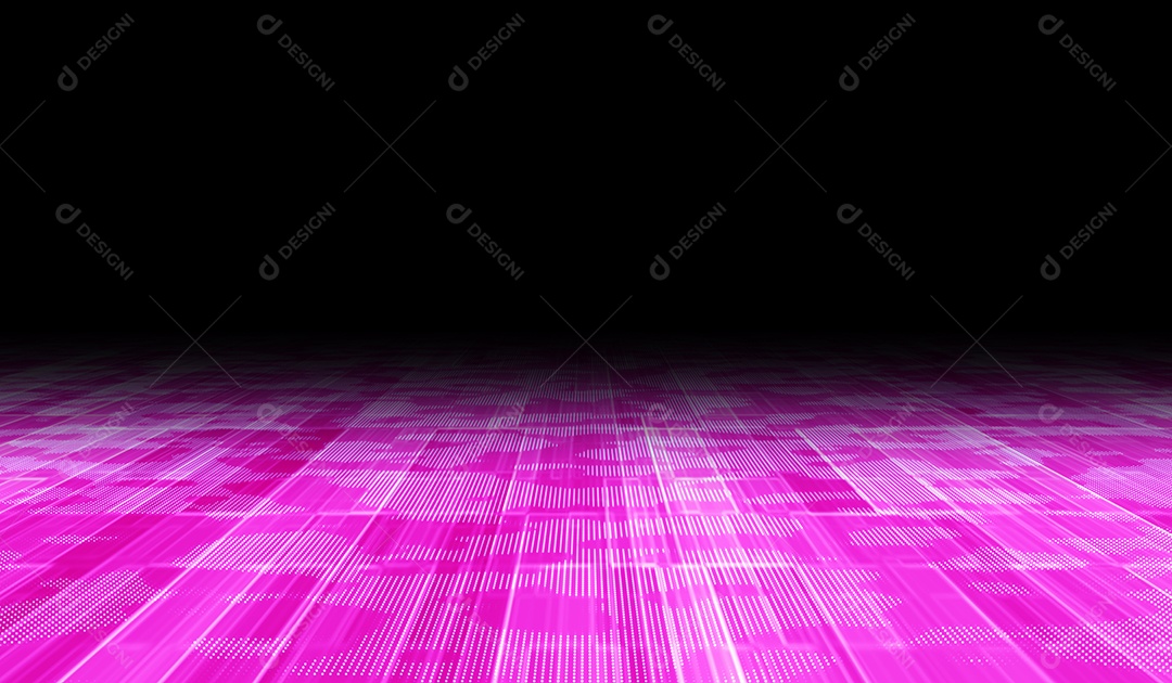 Tecnologia digital abstrata partículas de luz rosa ondas de água em fundo gradiente preto