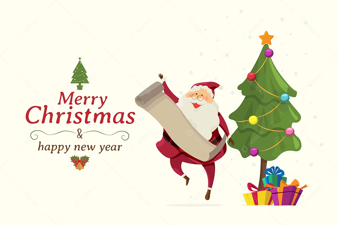 Feliz Natal e Feliz Ano Novo Ilustração Vetor EPS