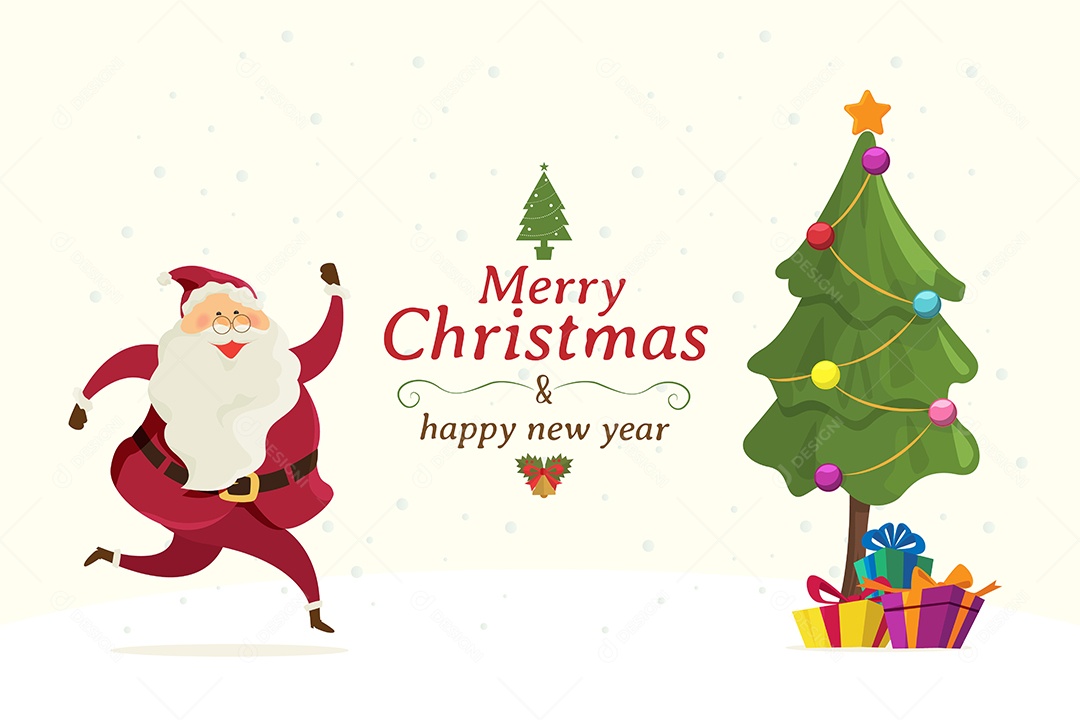 Feliz Natal e Feliz Ano Novo Ilustração Vetor EPS