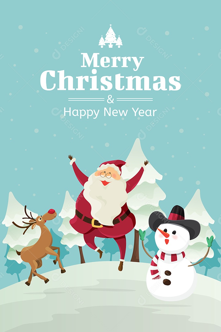 Feliz Natal e Feliz Ano Novo Ilustração Vetor EPS