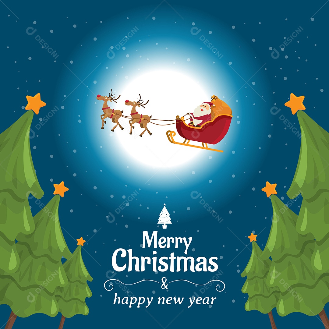 Feliz Natal e Feliz Ano Novo Ilustração Vetor EPS