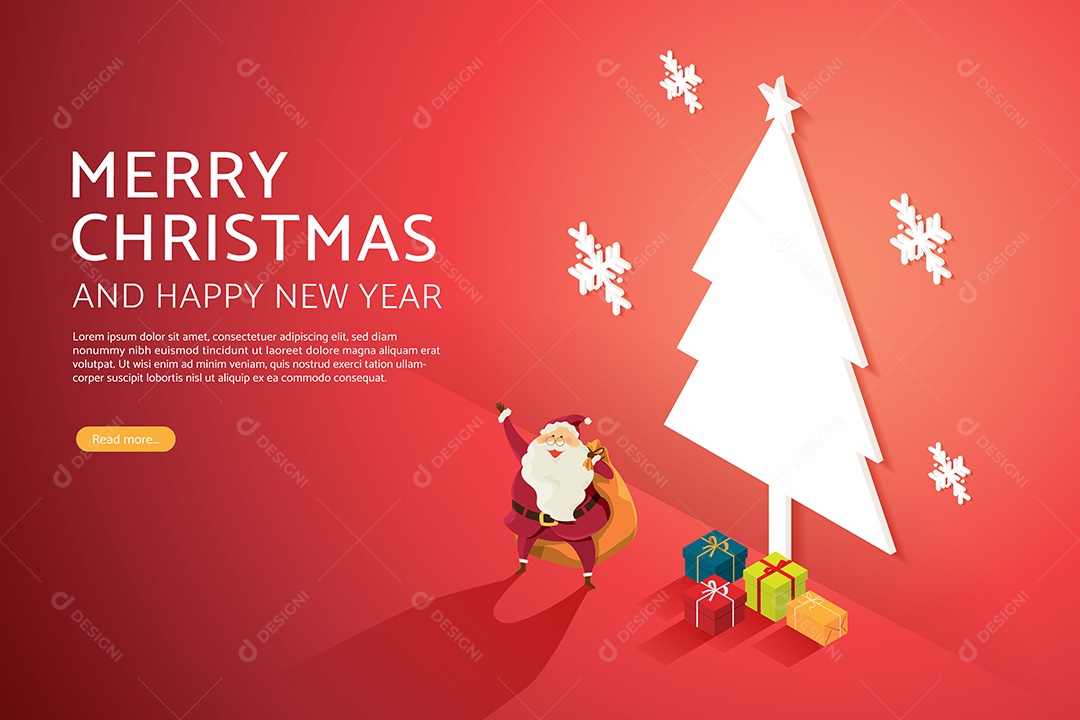 Feliz Natal e Feliz Ano Novo Ilustração Vetor EPS