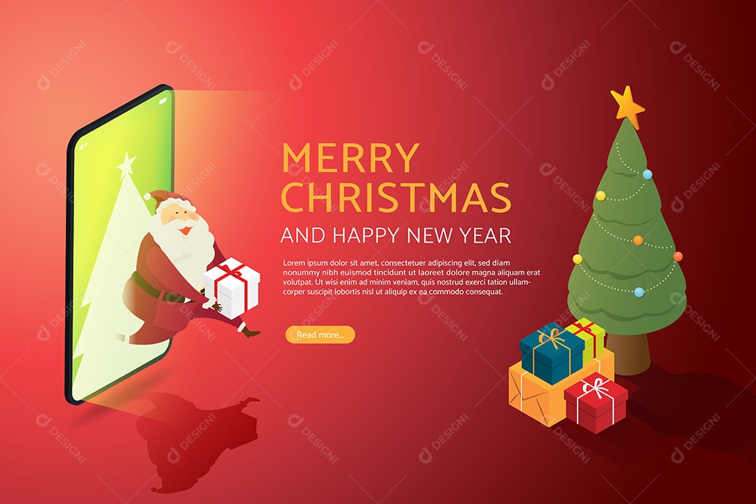 Feliz Natal e Feliz Ano Novo Ilustração Vetor EPS