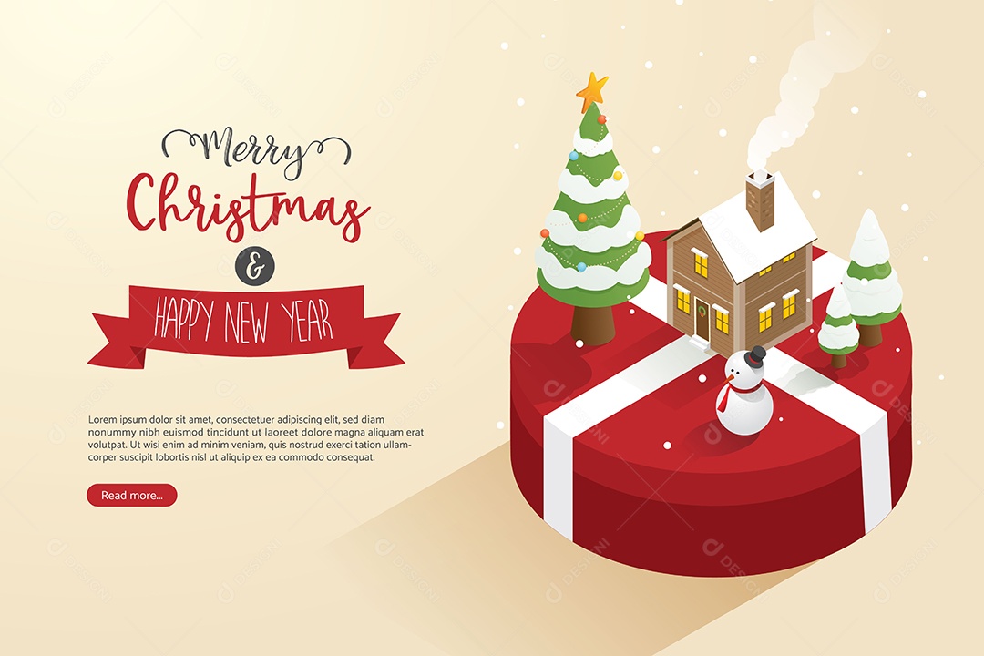 Feliz Natal e Feliz Ano Novo Ilustração Vetor EPS