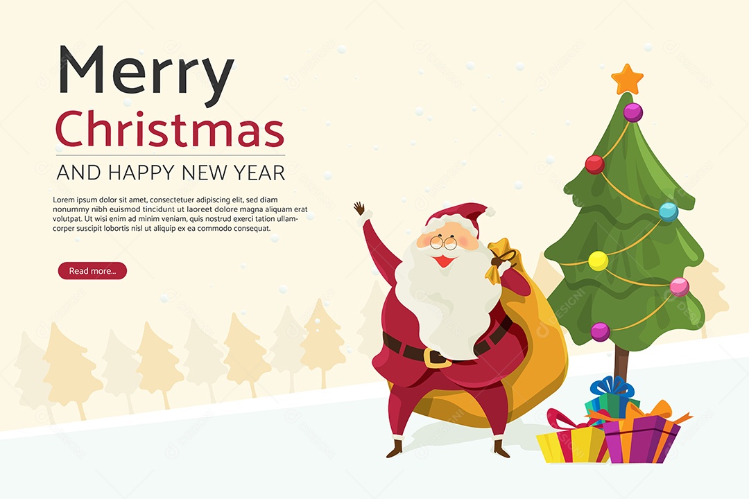 Feliz Natal e Feliz Ano Novo Ilustração Vetor EPS