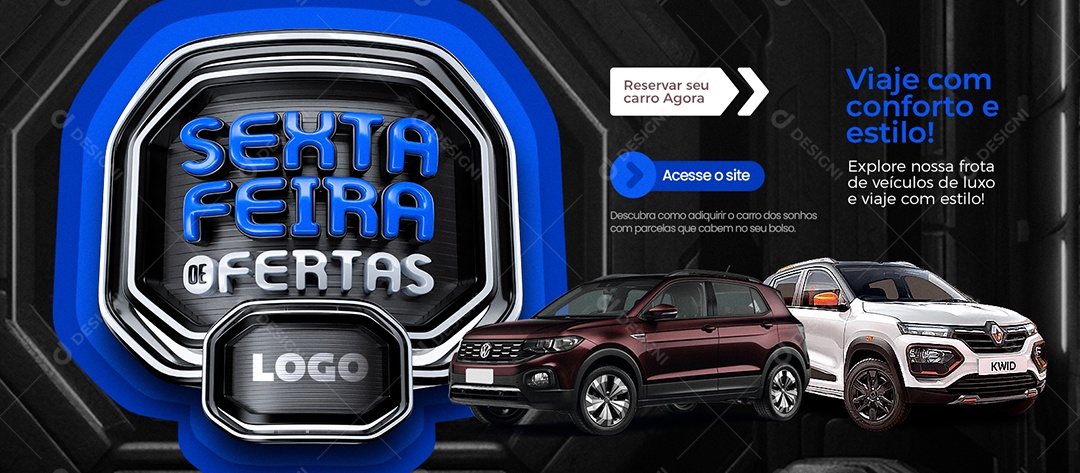 Banner Sexta Feira De Ofertas Concessionária Reservar seu Carro Agora Social Media PSD Editável