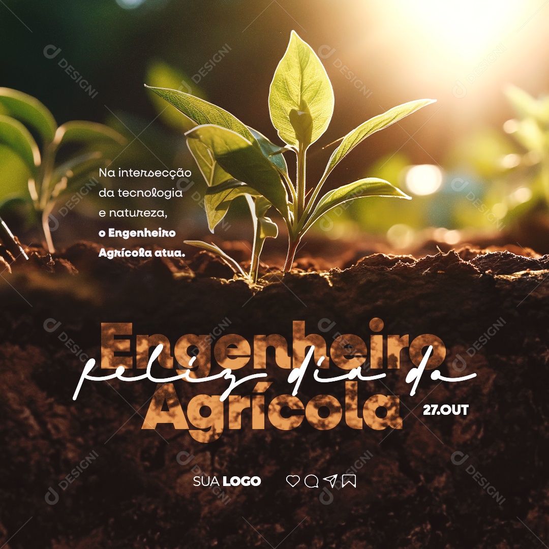 Feliz Dia do Engenheiro Agrícola Na Intersecção da Tecnologia e Natureza Social Media PSD Editável