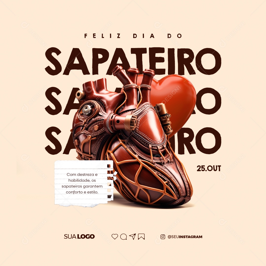 Feliz Dia Do Sapateiro Com Destreza e Habilidade os Sapateiros Garantem Conforto e Estilo Social Media PSD Editável