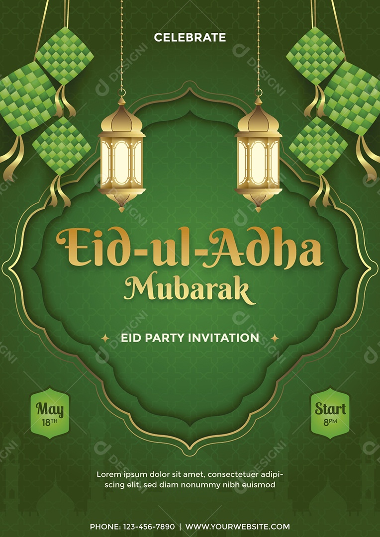 Flyer de Festival Islâmico Ilustração Vetor EPS