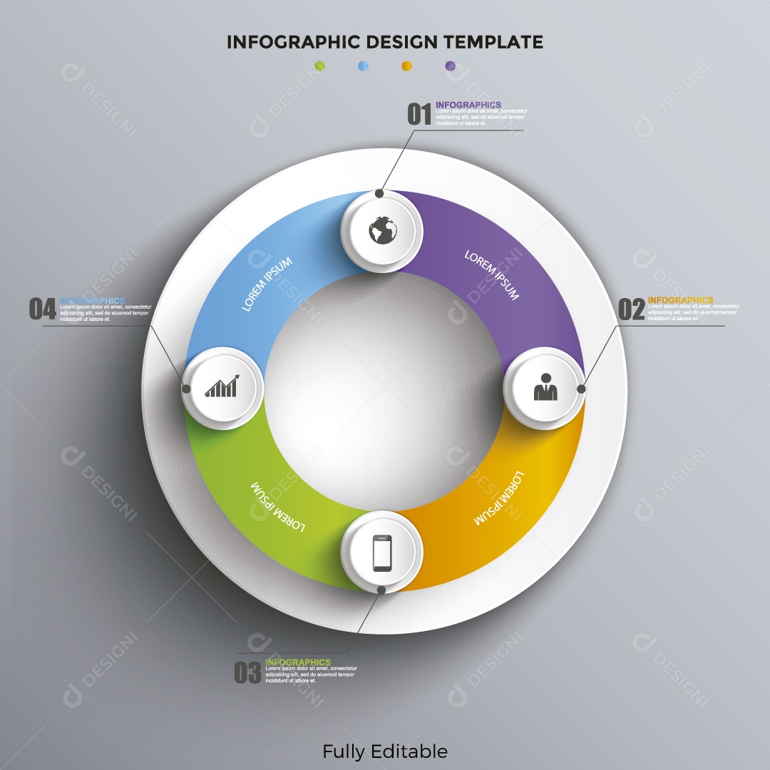 Modelo de Infográfico Ilustração Vetor EPS