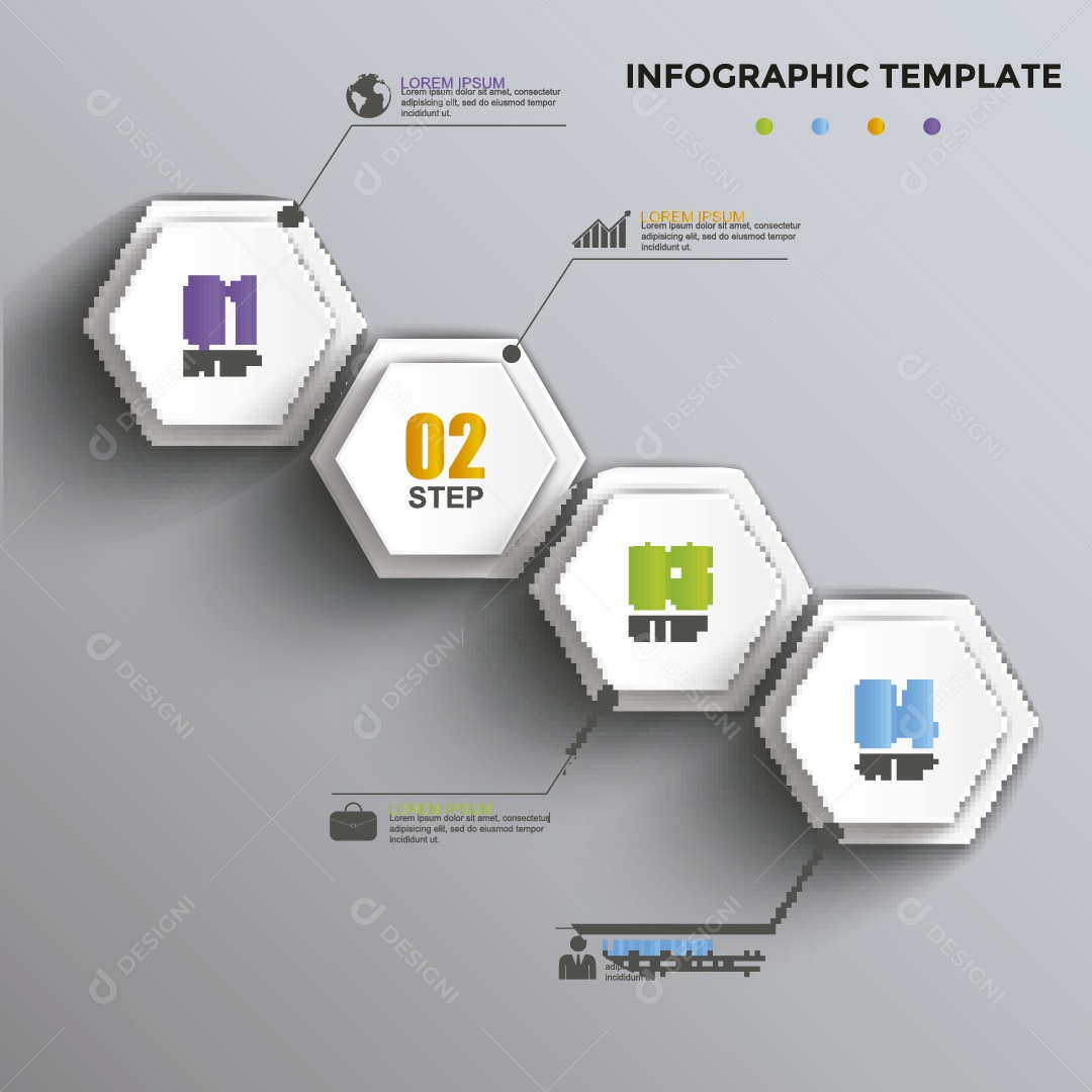 Modelo de Infográfico Ilustração Vetor EPS