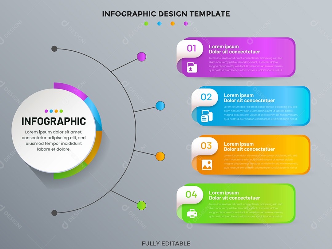 Modelo de Infográfico Ilustração Vetor EPS