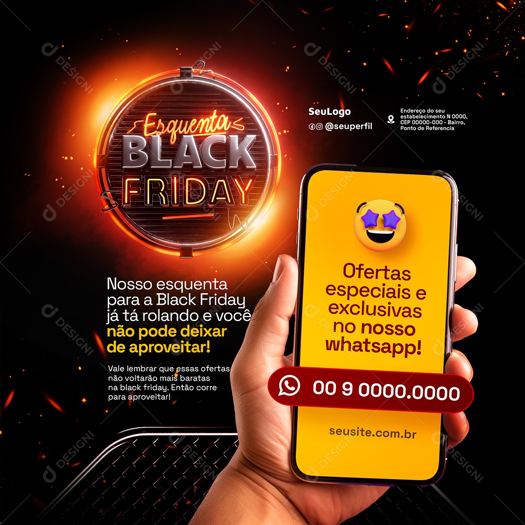 Social Media Esquenta Black Friday Ofertas Especiais PSD Editável