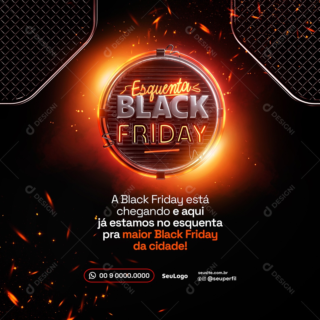 A Black Friday Está Chegando Social Media PSD Editável