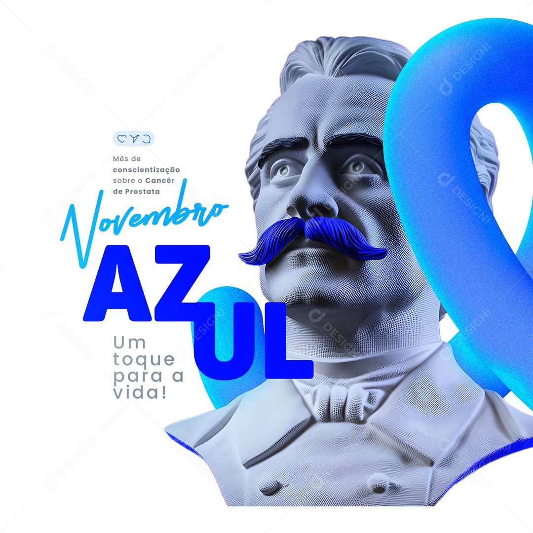 Novembro Azul  um Toque para a Vida Social Media PSD Editável