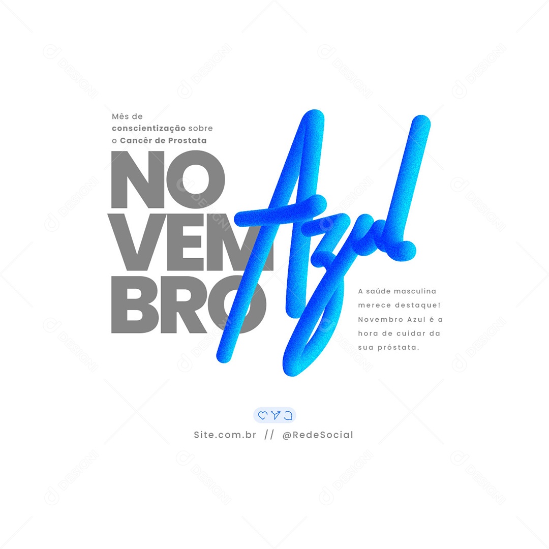 Novembro Azul é a Hora de Cuidar da sua Próstata Social Media PSD Editável