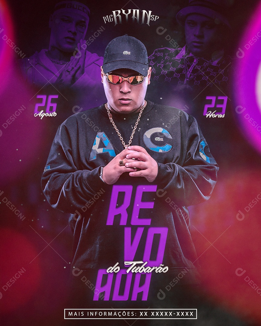 Flyer Feed Mc Ruan Revoada Do Tubarão Social Media PSD Editável