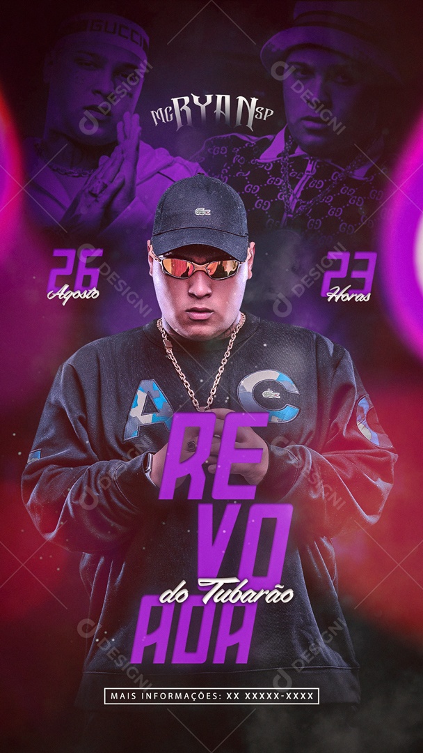 Social Media Flyer Story Mc Ryan Revoada DoTubarão PSD Editável