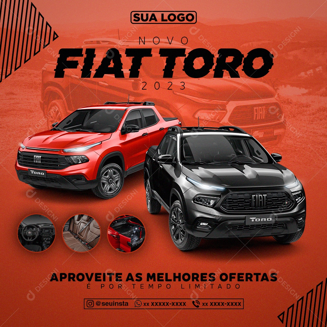 Social Media Novo Fiat Toro 2023 Melhores Ofertas PSD Editável