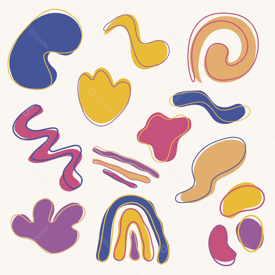 Formas Desenhadas Ilustração Vetor EPS