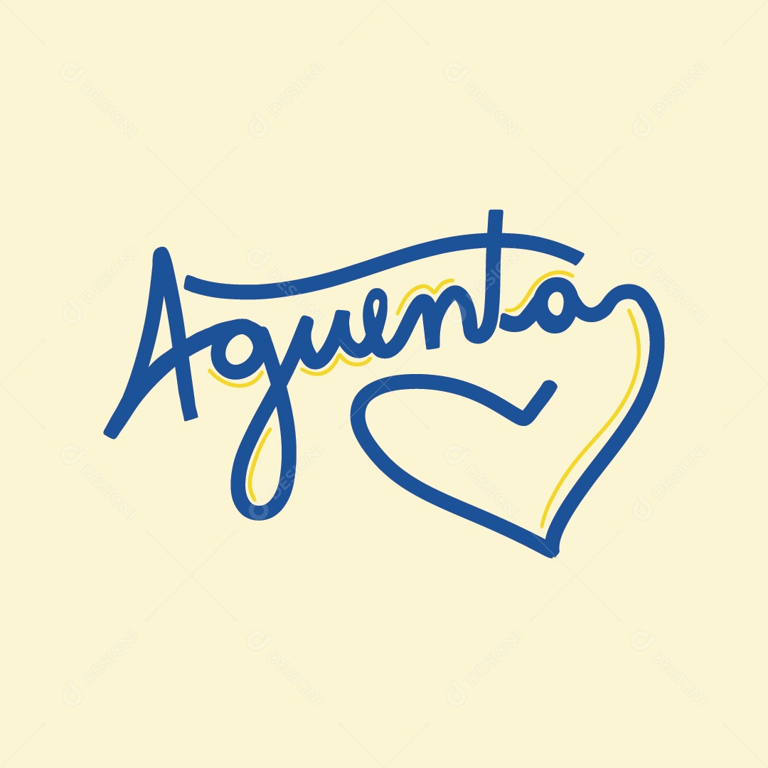 Lettering de Futebol Aguenta Coração Ilustração Vetor EPS