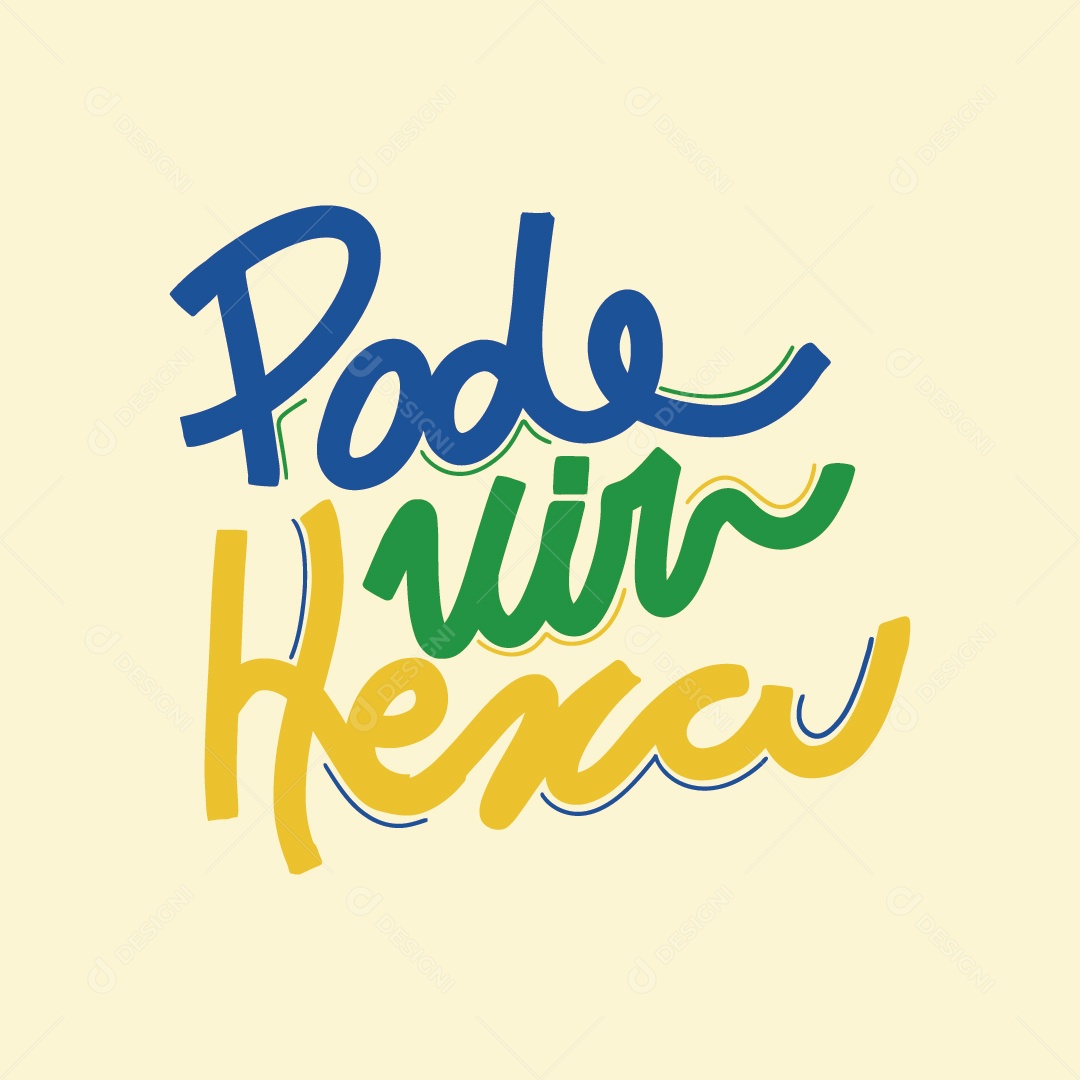 Lettering de Futebol Pode Vir Hexa Ilustração Vetor EPS