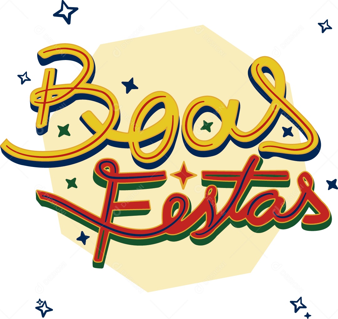 Lettering Boas Festas Ilustração Vetor EPS