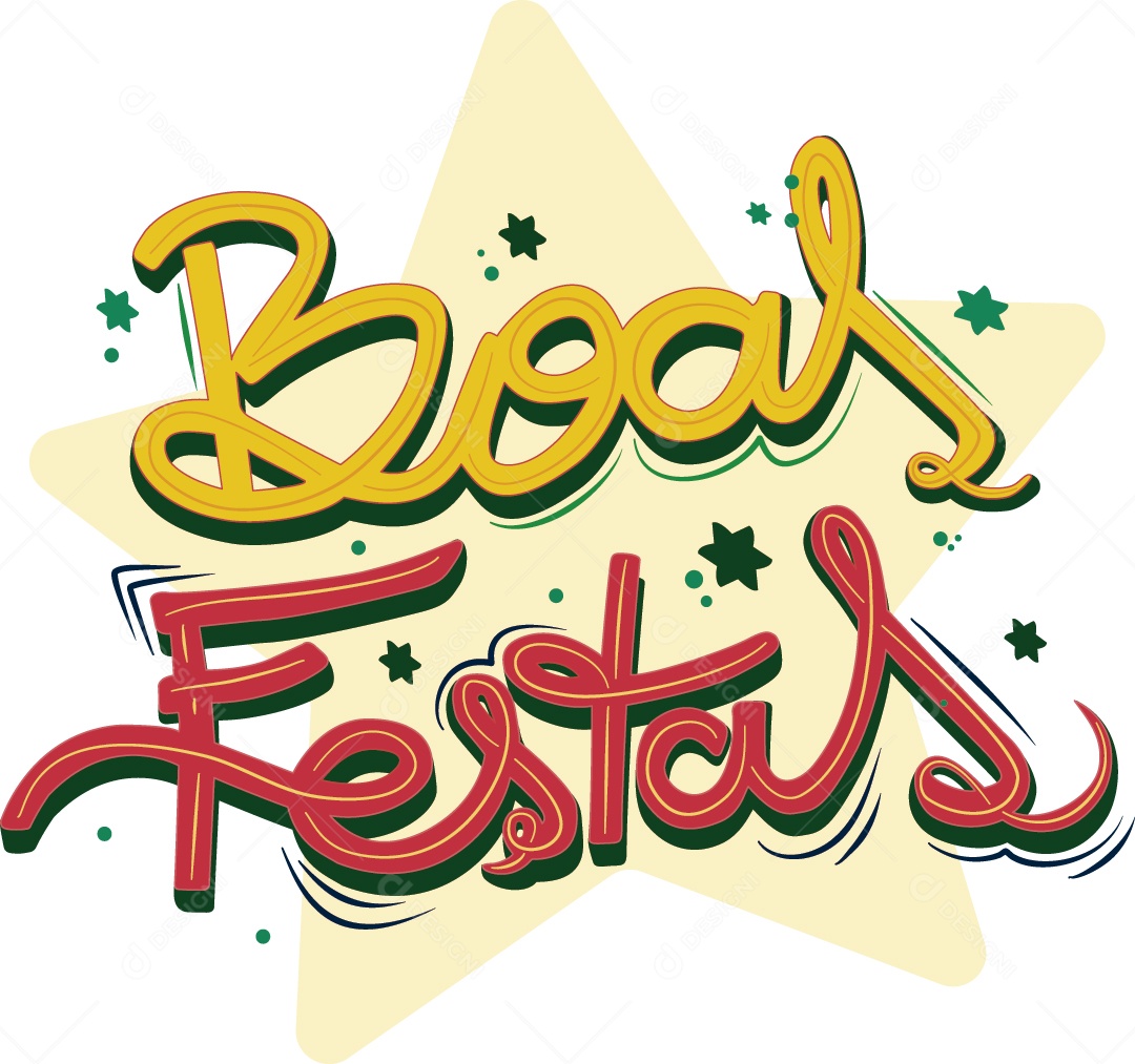 Lettering Boas Festas Ilustração Vetor EPS