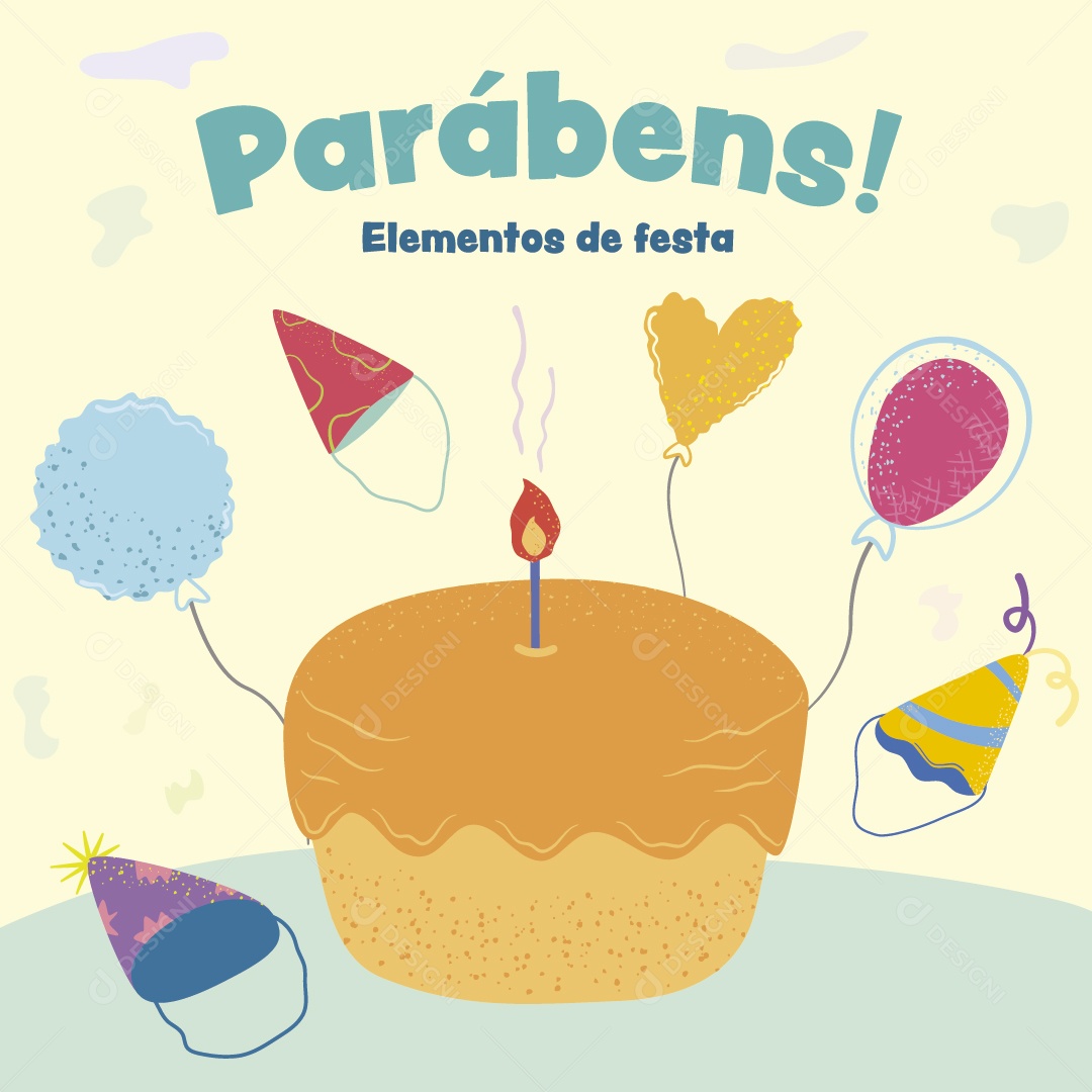 Parabéns Ilustrações de Aniversário Vetor EPS