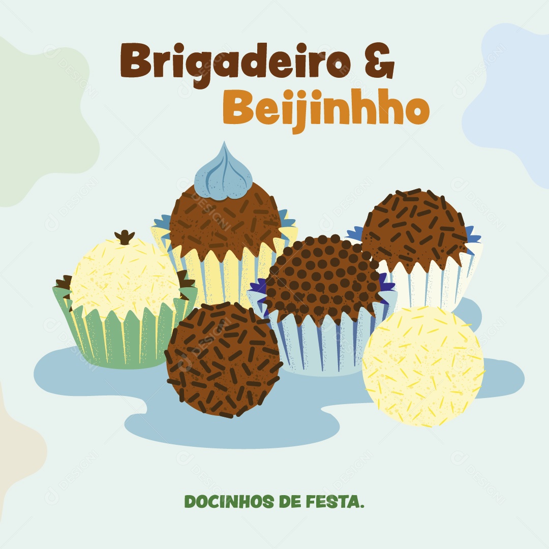 Brigadeiro e Beijinho Ilustração Vetor EPS