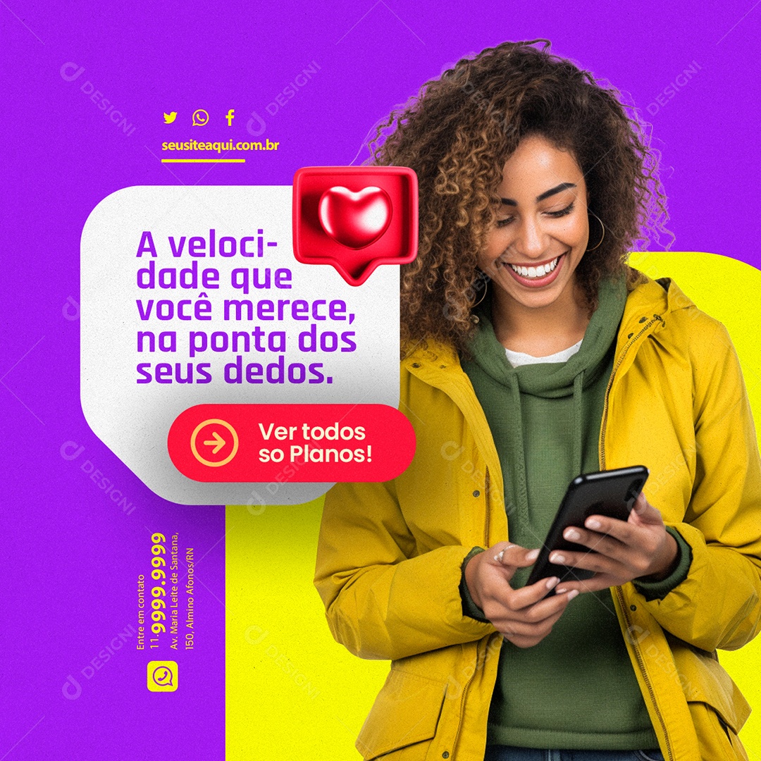 Internet Provider The Speed You Deserve at Your Fingertips View All Editable Social Media PSD Plans