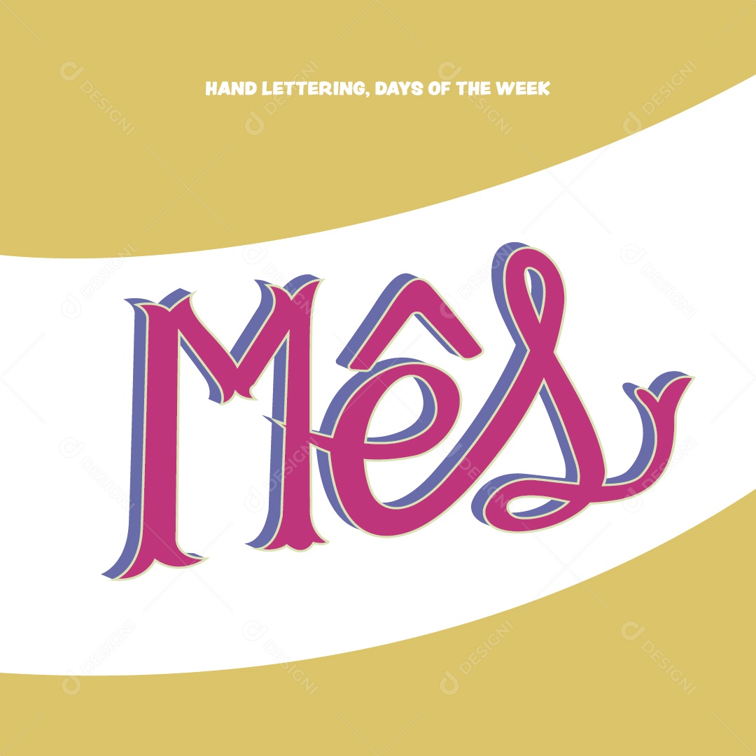 Lettering Mês Ilustração Vetor EPS