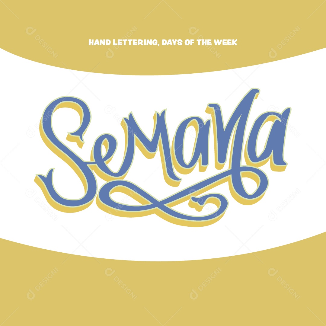 Lettering Semana Ilustração Vetor EPS