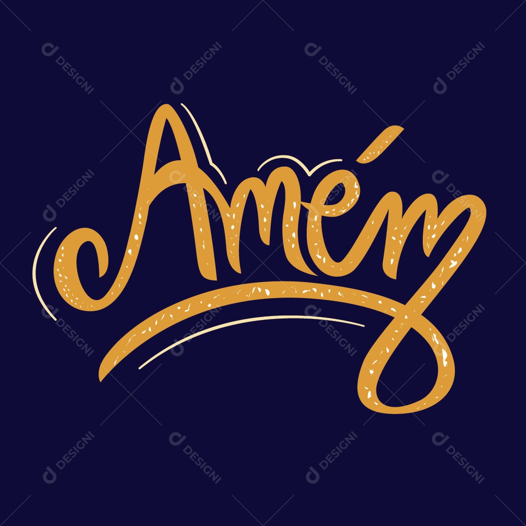 Lettering Religioso Amém Ilustração Vetor EPS