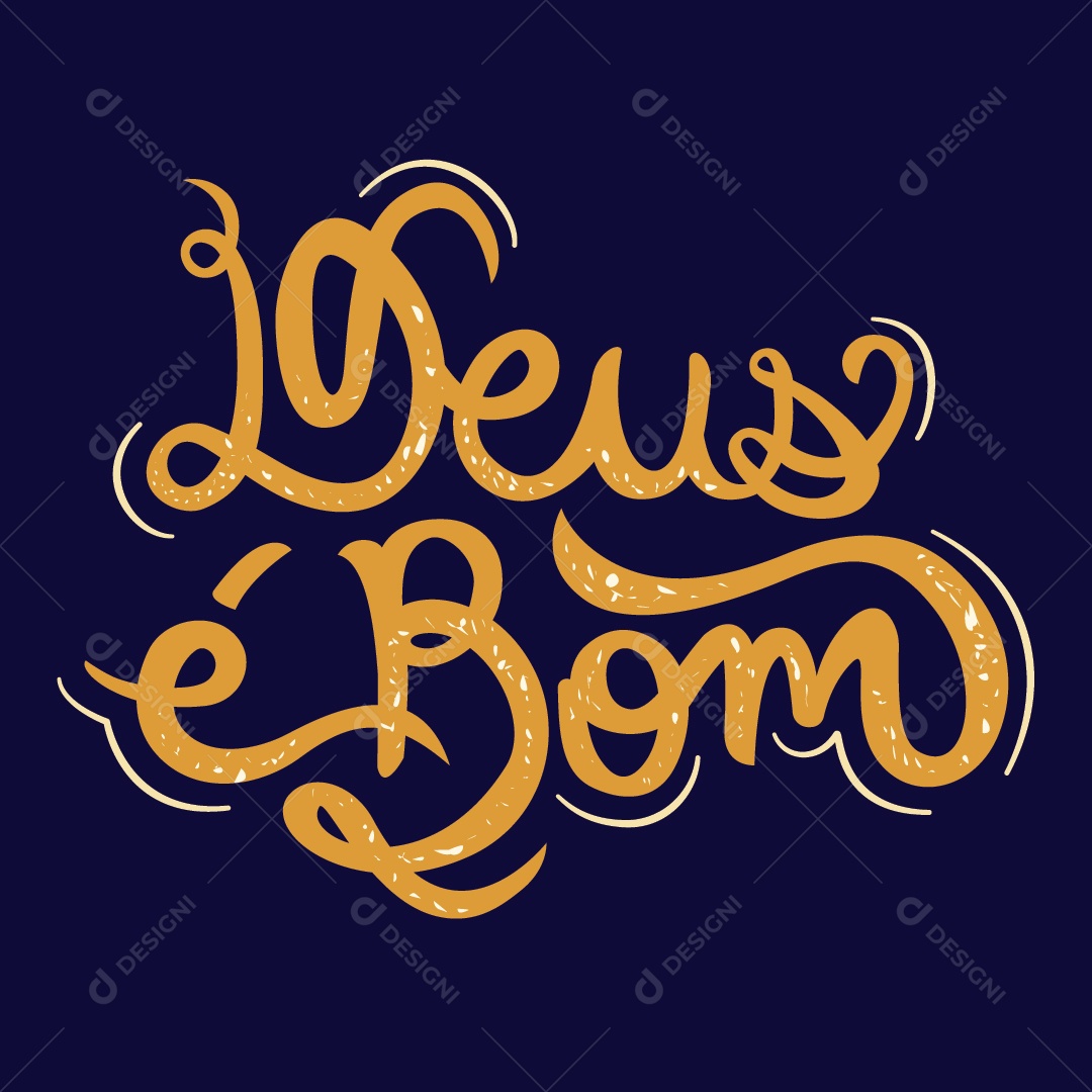 Lettering Religioso Deus Bom Ilustração Vetor EPS