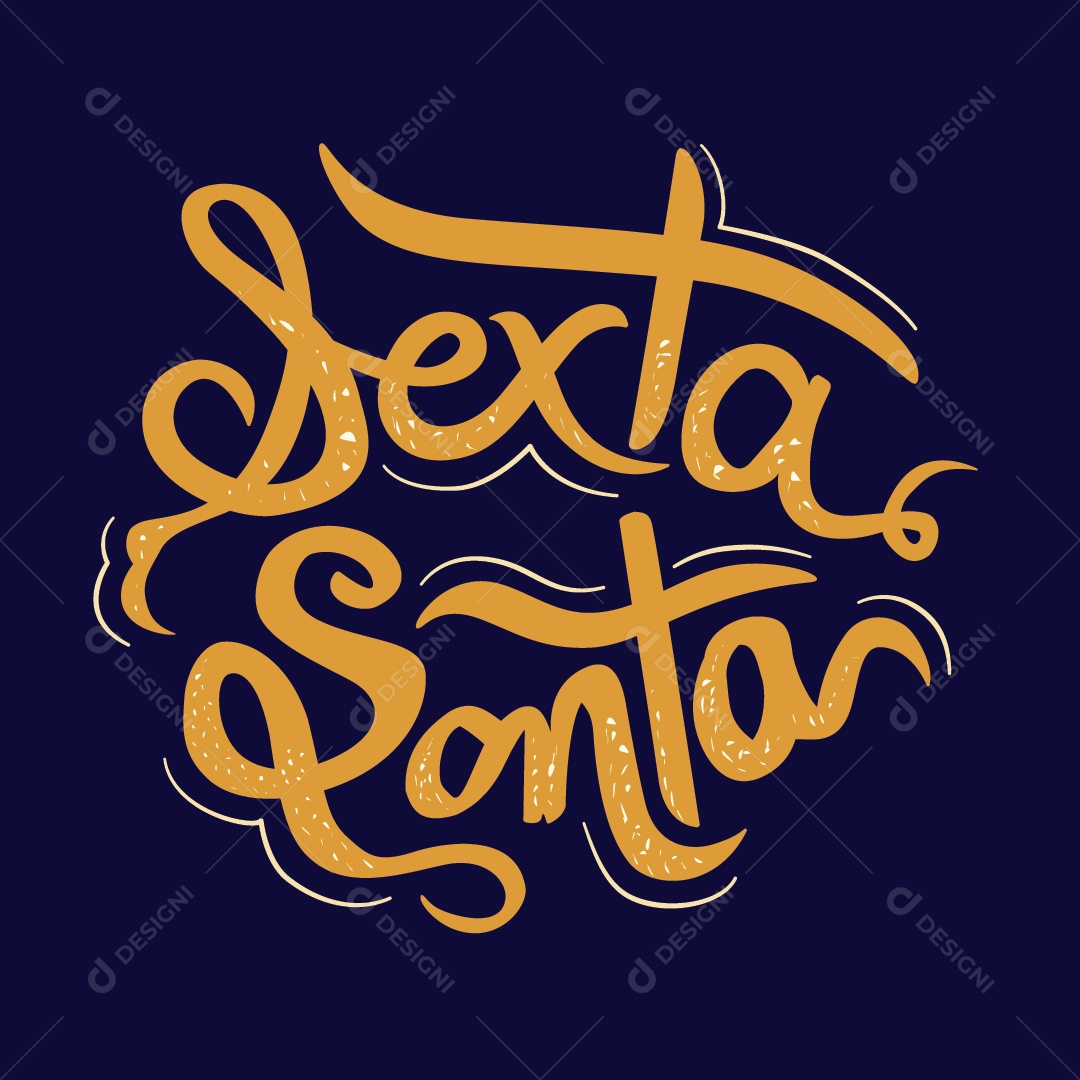 Lettering Religioso Sexta Santa Ilustração Vetor EPS