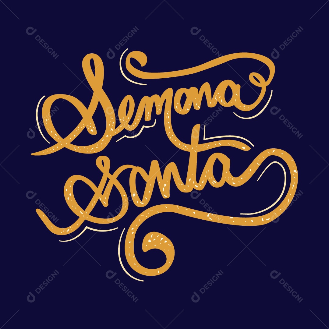 Lettering Religioso Semana Santa Ilustração Vetor EPS